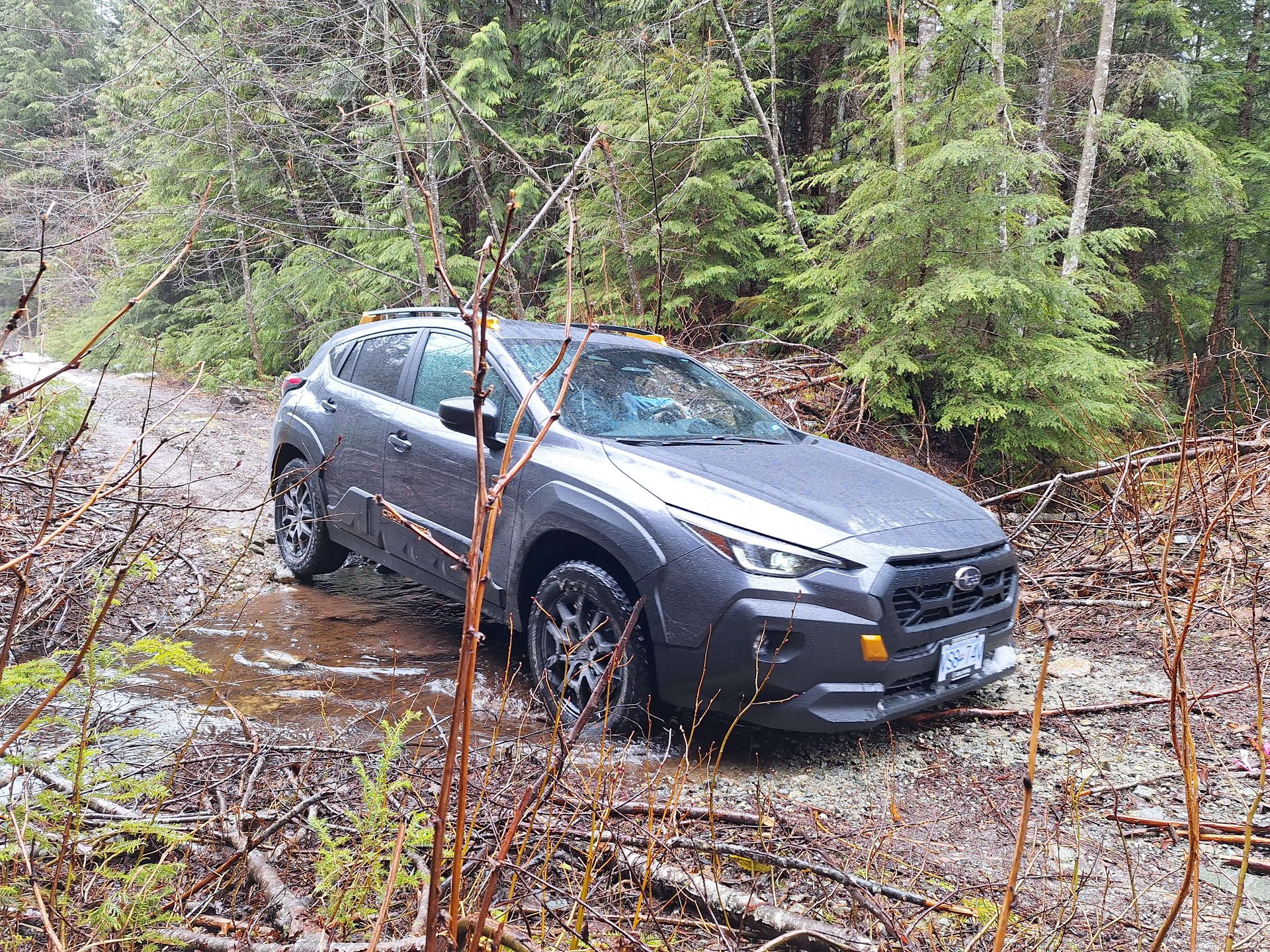 Crosstrek in a shallow creek crossing